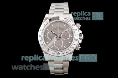 JH Factory Replica Rolex Cosmograph Daytona SS Grey Chronograph Watch 40MM